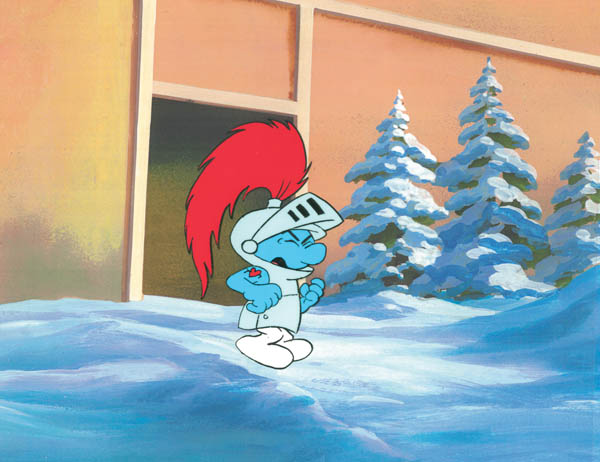 Hefty Smurf - Authentic Animation Cel - Americana